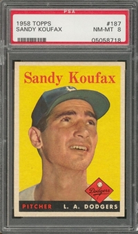 1958 Topps #187 Sandy Koufax – PSA NM-MT 8